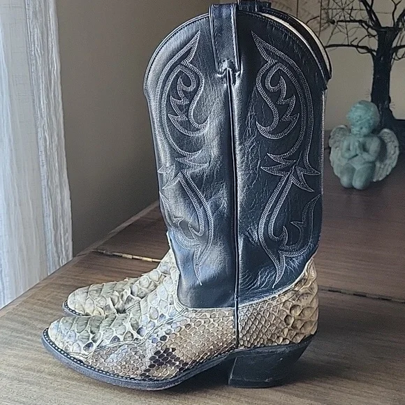 Dingo Snake Skin & Leather Western Cowboy Boots - Python Skin Boots Style 5130 - Picture 3 of 8